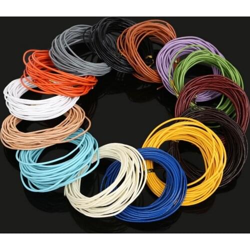 5M 1.5mm Round Genuine Leather Rope Cord Mix Color Pick Beading Cords Jewelry Findings For Necklace Bracelet DIY