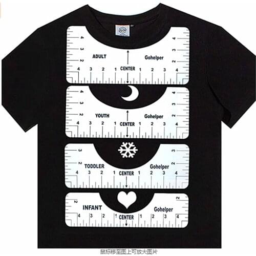 4pcs/set T-Shirt Alignment Ruler Guide Fabric DIY Chart Sewing Ruler Tool Multifunctional Tailor Accessories Measuring Ruler