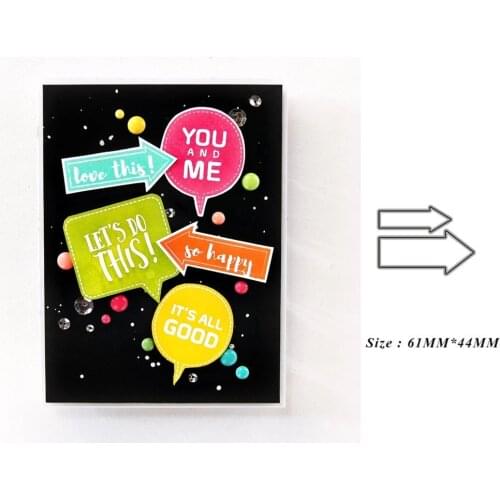 Metal Cutting Dies for 2021 New Scrapbooking Arrow Logo Frame Edge No Stamps Crafts Background Cutter Paper Cardmaking Stencil