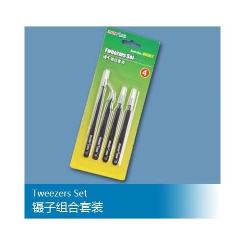 Useful Model Assembly Tool 4pcs/set Small Tweezers Set 09957 4Types For Model Kits Assembling DIY