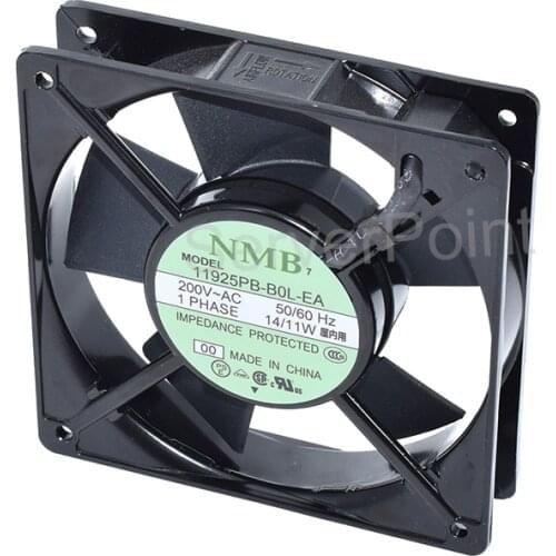 Genuine New 11925PB-B0L-EA AC200V 50/60Hz 14/11W Server Square Aluminum Frame Cooling Fan