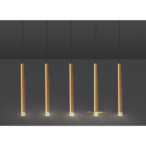 Nordic straight tube Pendant Lights modern restaurant front desk cafe hotel bar bedside single head suspension luminaire