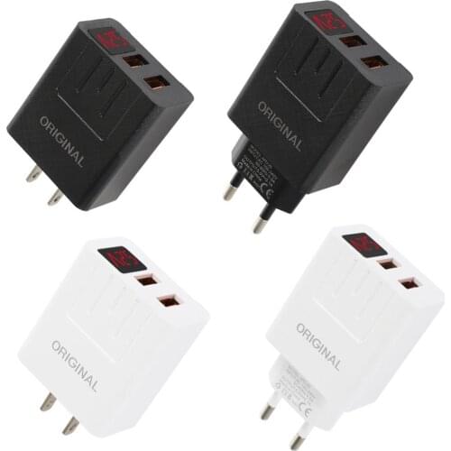 QC 3.0 2 USB Ports EU/US Plug Fast Charging Quick Charger Adapter for Phone