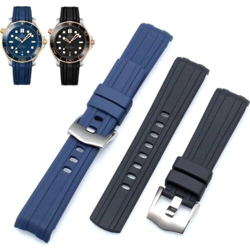 Hight Quality Watchbands For Omega SEAMASTER PLANET OCEAN AT150 Watch Accessories Watch Bracelet Rubber Watch Band Watch Strap