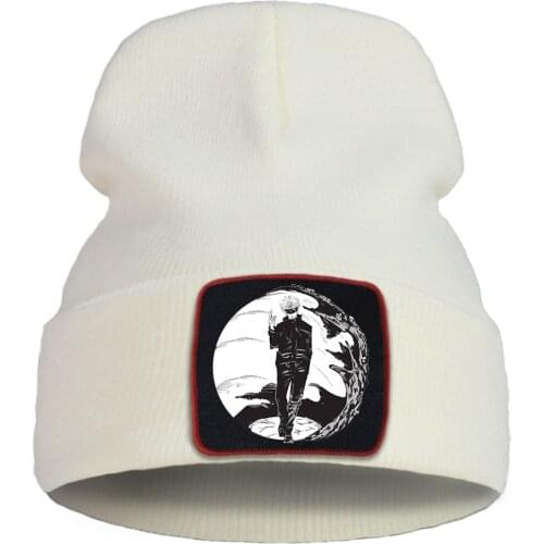 Hat Gojo Sensei Anime Bonnet Caps Punishment of The Gods Knit Cap Women Winter Warm Beanie Hats Men Outdoor Skullies Hat
