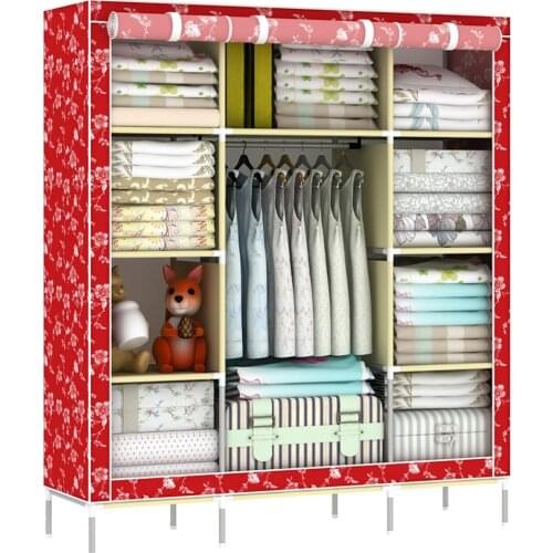 Super Large Wardrobe Portable Folding Reinforced Clothes Closet Organizer Home Furniture