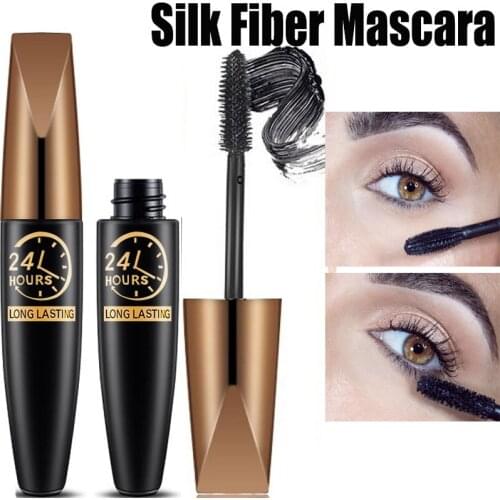 Fluffy Volume Mascara Eyes Makeup 4D Silk Fiber Lash Rimel Mascara Waterproof Extension Thick Long Curling Eyelash Cosmetic