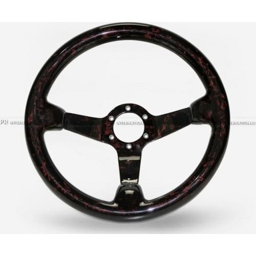 Universal Red Forged Carbon Deep Dish Type Steering wheel (335mm diameter, deep around 60mm, 6 bolts 70mm PCD