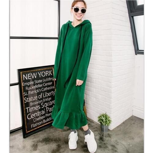 Spring Autumn 2020 Women fashion Hoodie sweater Dress winter mermaid dress,plus size XS- 5XL 6XL Fishtail Dresses