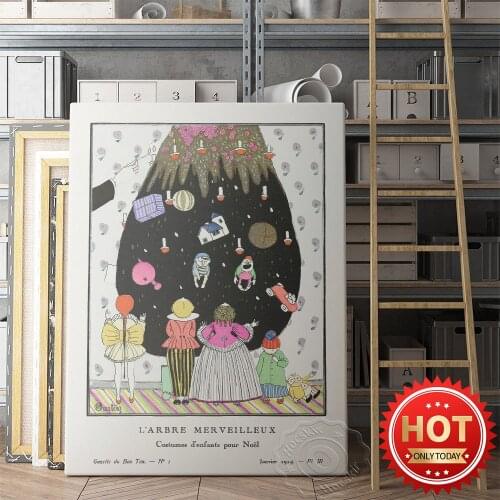 Charles Martin Museum Exhibition Poster, L'Arbre Merveilleux Prints, Martin Vintage Illustrations Picture, Kids Christmas Gift