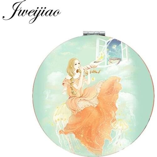 Youhaken Cartoon fairy animation young girls Mirrors cute Double Sides Makeup mirrors New Womens Fashion Tools DM117