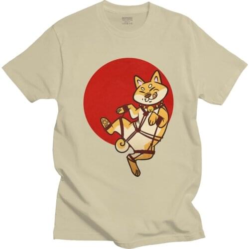 Funny Shibari Inu T-shirt for Men Short Sleeve Summer Shirt Shiba Dog BDSM Tshirt Cotton Kawaii Sweet Cartoon Tee Tops Gift Idea