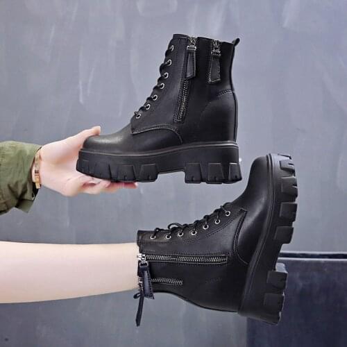 2020 new fashion Women Ankle Boots Work Boots British style Women pu Boots Martens Autumn Botas Mujer Female Comfortable Shoes