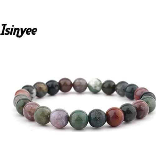 ISINYEE Fashion Tourmaline Natural Stone Beads Bracelets For Women Girls Handmade Friendship Bracelet Christmas Gift Jewelry