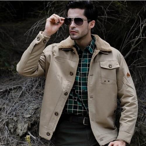 Winter Mens Thick Warm Cotton Padded Clothes Plus Velvet Solid Color Loose Casual Jackets Outerwear Male Lapel Handsome Coats