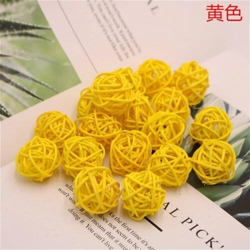 1PCS/3cm Ornament Rattan Ball Decorative Stakes & Wind Spinners Yard Planter Colorful Stakes Indoor and Outdoor Decor