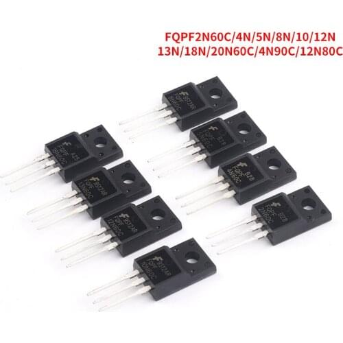 10PCS FQPF2N60C 4N60C 5N60C 8N60C 10N60C 12N60C 13N60C 18N60C 20N60C FQPF4N90C 12N80C TO-220 New MOS FET Transistor 600V 2A