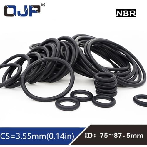10PCS/lot Rubber Ring NBR Sealing O-Ring Nitrile CS3.55mm ID 75/77.5/80/82.5/85/87.5 mm Seal Oil Wear Gasket Washer