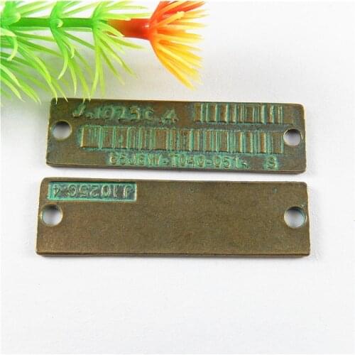 10pieces)New Creative Alloy Square Letter Necklace Pendant Vintage Retro Bracelet Charms 52*15mm Jewelry Connector Crafts 52325