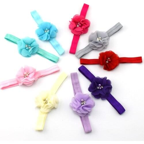 2" Chiffon Flower Baby Headbands 9 Colors Options Cute Baby Gilrs Headwear Infant Headband Hair Accessories