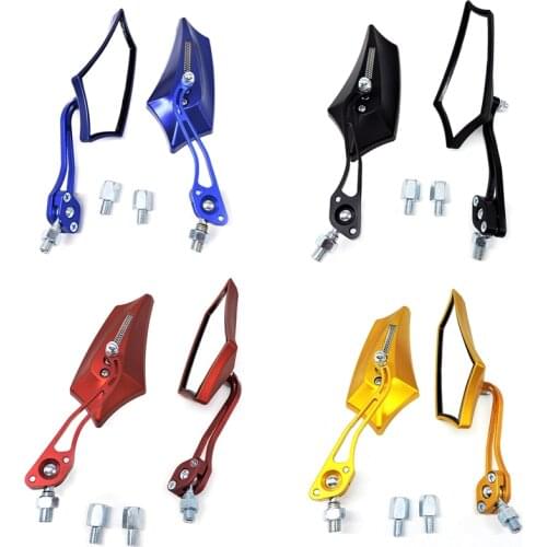 2Pcs Universal Motorcycle Rear View Mirror Motorbike Scooter Reversing Auxiliary Mirror Geometric Irregularity Rearview Mirrors