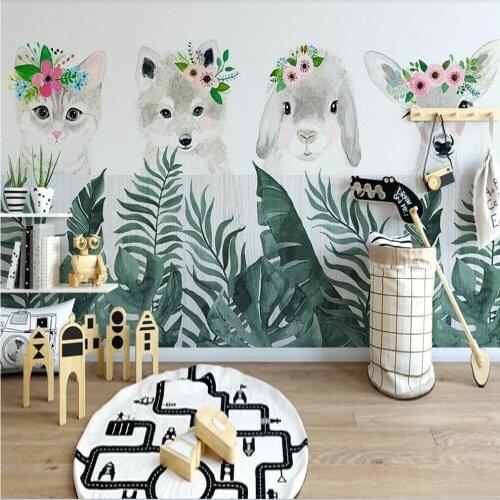 Milofi custom 3D wallpaper mural animal green plant childrens room background wall living room bedroom decoration painting wall