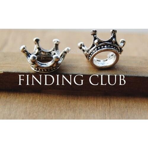 50 pcs 2 Colors Alloy 3D Princess Crown charms Charm Pendant Metal DIY jewelry making A609/A725