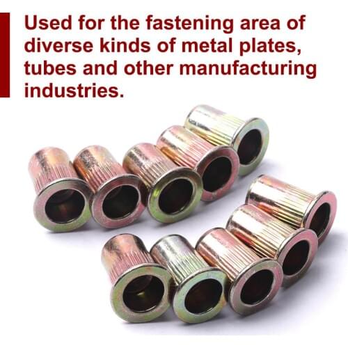 50 PCS M4 M6 Carbon Steel Zinc Plated Rivet Nut Thread Rivets for Metal plates tubes Fastener Tools