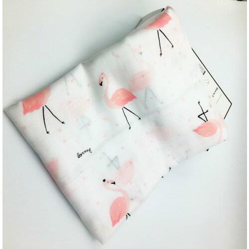 70% Bamboo Fiber 30% Cotton Muslin Blankets Cactus Flamingos Baby Blanket Bedding Swaddle Wrap for Newborn Swaddling Bath Towel