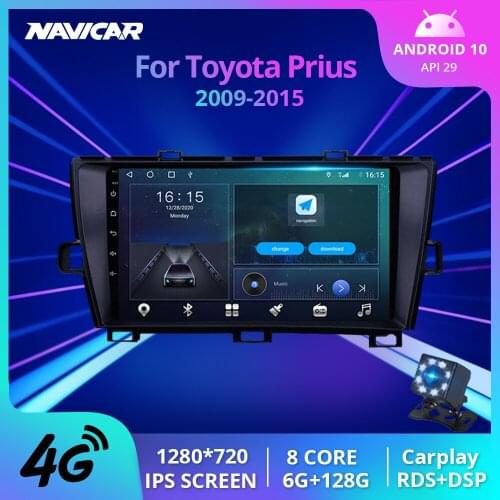 NAVICAR 2Din Android10.0 Car Radio For Toyota Prius 2009-2015 Auto Radio GPS Navigation Stereo Receiver DSP Bluetooth Player IGO