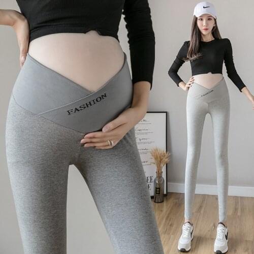 Pregnant Womens Pants Spring and Autumn Thin Outer Wear Leggings Low Waist Cross Belly Lift Yoga Sweatpants Pregnant Mommy