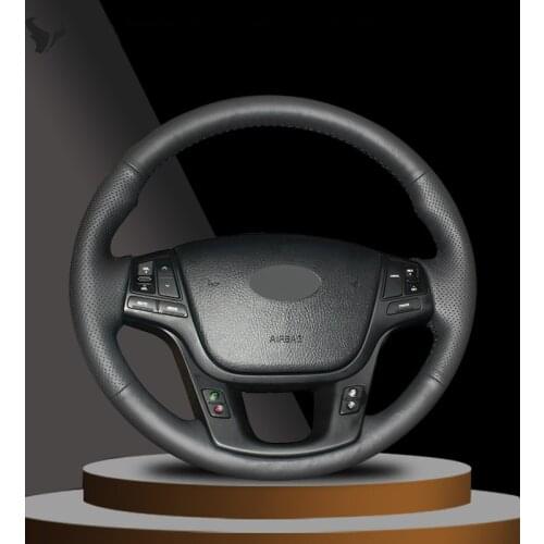 Black Artificial Leather Steering Wheel Cover for Kia Sorento 2009 2010 2011 2012 2013 2014