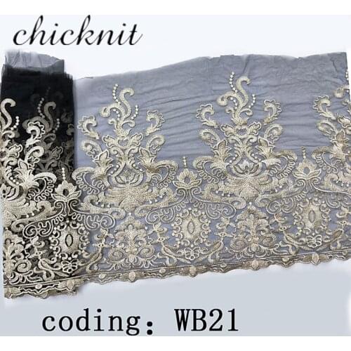 CHICKNIT width200mm 2018 new Fashion Bohemia style black Net trim for Doll Wedding Dress Headscarf Accessories Tuxedo lace WB21