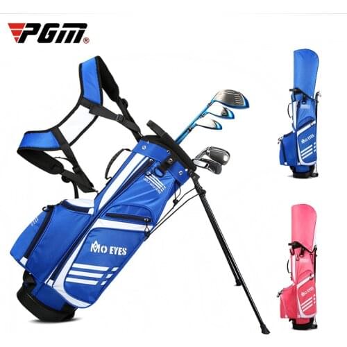 Children Pgm Golf Standard Bag Ultra Light Golf Bag Boys And Girls Big Capacity Bracket Ball Package Can Hold 3 Clubs D0795