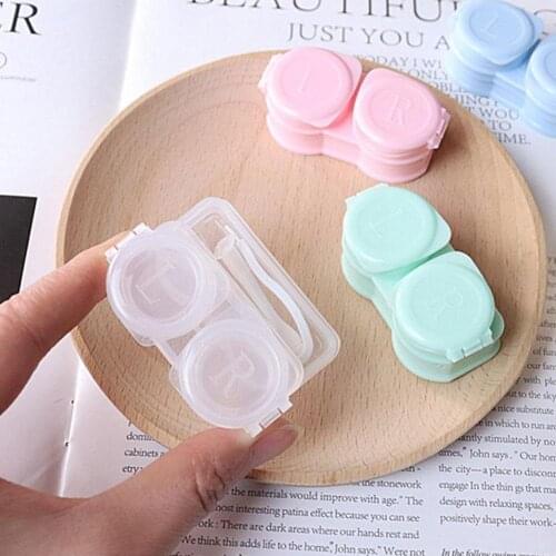Travel Contact Lenses New Style Contact Lens Tweezers Container Box Push Box Suction Set Flip Contact Portable Lens Soaking N2U5