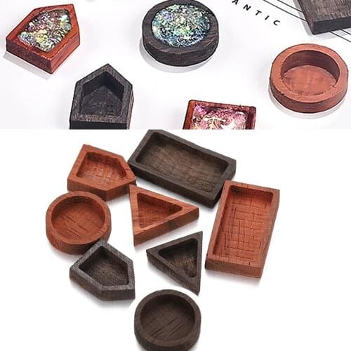 10style Wood Border Mold Geometric Hollow Frame Bezel Border Epoxy Molds Memory Photo Resin Moulds For DIY Jewelry Making