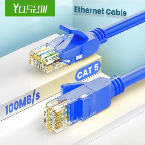 YOSAM Ethernet Cable Cat5 Lan Cable UTP RJ45 Network Patch Cable 1m For PS PC Internet Modem Laptop Router Cat5 Cable Ethernet