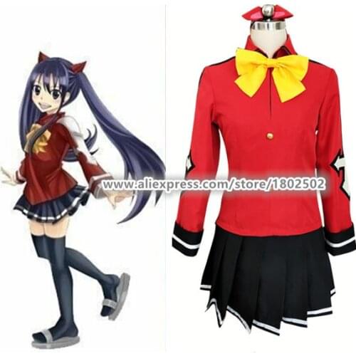 Anime Cartoon Fairy Tail Cosplay Wendy Marvell Cos Man Woman uniform Cosplay Costume