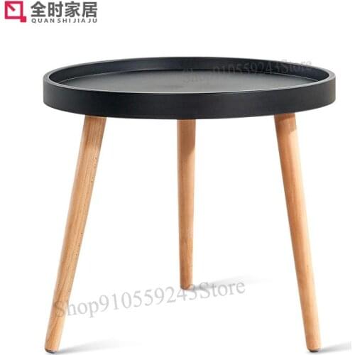 Modern Minimalist Mini Round Table Living Room Small Coffee Table Nordic Solid Wood Side Table Sofa Side Cabinet Corner Side Tab