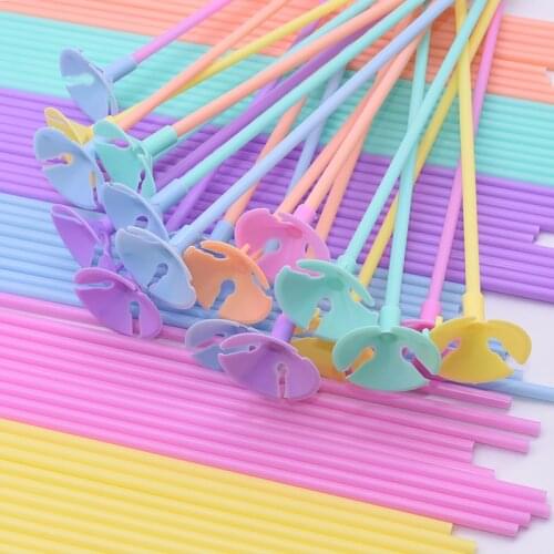 30cm Multicolor Latex Balloon Stick White Balloons Holder Plastic Rods for Wedding Birthday Party Decoration Ballons Accessories