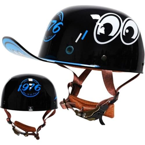 Motorcycle Half Face Helmet Retro Vintage Moto Helmet Men Helmet Motorbike Scooter Vintage Biker Motorbike Crash Adult Hat