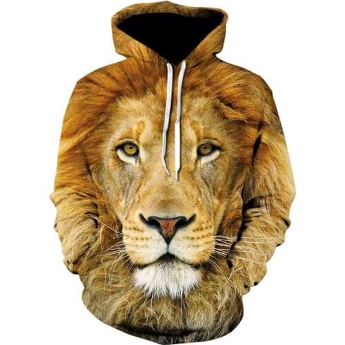 Mens new animal-print hoodie 3d lion head hoodie for fall, 2019 brand hoodie fashion tracksuit street coat
