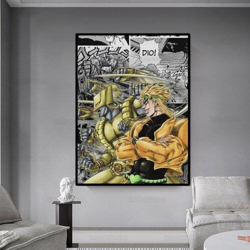 Wall Art HD Prints Dio Brando Home Decor Jojo S Bizarre Poster Pictures Anime Role Canvas Paintings For Living Room Framework