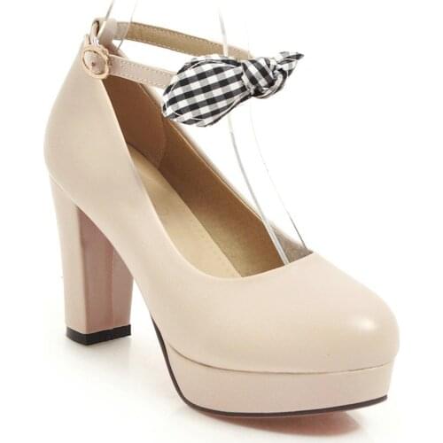 Contracted joker in the spring of 2019 the waterproof platform high heel strap shoes 40-43