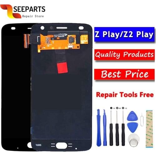 Original For Motorola Moto Z Play LCD Display With Touch Screen Digitizer Panel Assembly Replacement Z2 For 5.5" Moto XT1635 LCD