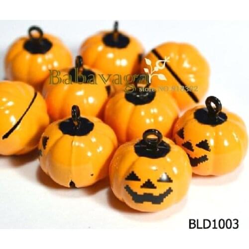 Pumpkin Bells Charm Necklace Pendant Christmas Jingle Bell Ornament Halloween Party Home Decoration