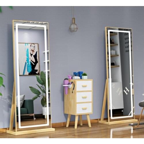 Simple and fresh modern style Nordic mirror single side floor mirror barber shop mirror