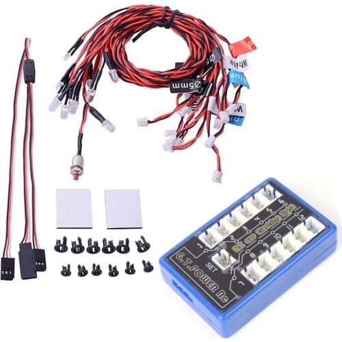 G.T.POWER RC Car 12 LED Flashing Light System for RC Cars Smart PPM/FM/FS 2.4G Trucks 1/10 Scale
