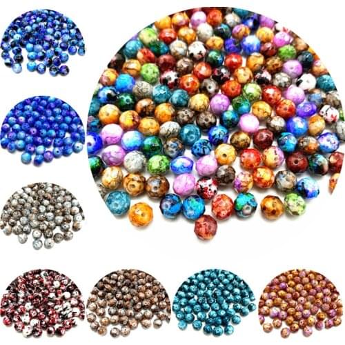 Mixed Colors 6/8/10mm Faceted Glass Beads Loose Spacer Round Beads for Jewelry Making DIY Bracelet necklace