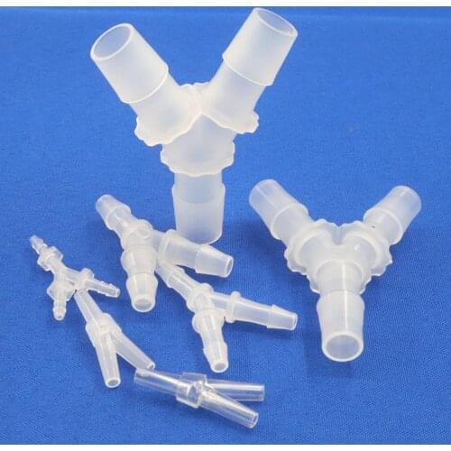 10pcs/lot 2.4-6.4mm Y-Type Tee Connectors PP Plastic Pagoda Joints Aquarium Fish Tank Fittings Air Pump Hose Connector Equal Dia